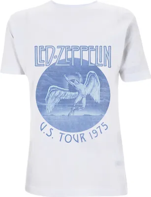 Produktbild von Led Zeppelin Tour '75 Blue Wash White S T-Shirt