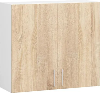 Image de Meuble haut TRIVORA à deux portes - largeur 80 cm, blanc / chêne sonoma