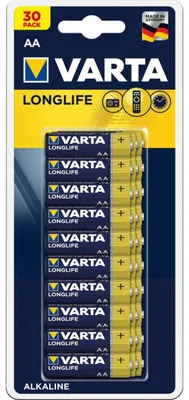 Image de Pile alcaline AA longue durée VARTA LR06, paquet de 30