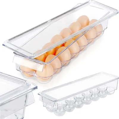 Produktbild von Eierbehälter für den Kühlschrank mit Deckel, Organizer für 14 Eier, EXCELLENT HOUSEWARE 229171