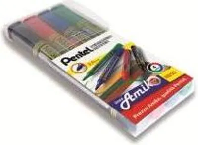 Zdjęcie produktu dla Marker permanentny Pentel N850 czarny, niebieski, zielony, czerwony 4 szt