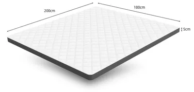 Obrázek produktu pro Pěnová matrace - H3 - střední tuhost - 7 zón - výška 7 cm - rozměry 180x200 cm - bílá barva