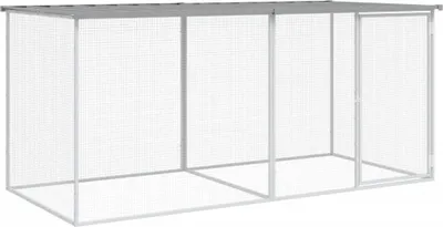 Obrázek produktu pro vidaXL Klec pro kuřata se střechou Světle šedá 203 x 98 x 90 cm Pozinkovaná ocel