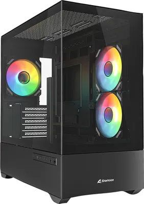 Produktbild von Sharkoon MK6 RGB, Midi Tower, PC, Weiß, micro ATX, Mini-ITX, Gaming, Multi