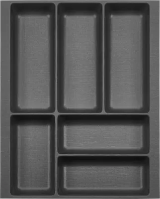 Produktbild von ORGA-BOX II Besteckeinsatz Tiefe 462 mm, Höhe 50,5 mm für Nobilia Küchen Canvas-Struktur anthrazit Breite 359 mm für Schubladen 450 mm