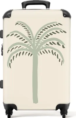 Produktbild von NoBoringSuitcases.com® Großer Koffer - Palme - Natur - Grün - Minimalismus - Kombinationsschloss TSA - Hartschalen Trolley 4 Rollen - 72 liter - Reisekoffer - 66 cmKoffer Mittelgroß 67x43x25 cm, 72L,