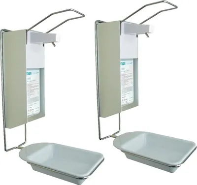 Produktbild von 2 Desinfektionsspender mit Abtropfschale | Alu/Kunststoff | 1000 ml