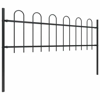 Immagine prodotto di Recinzione da giardino con staffa design in acciaio 3,4 x 0,6 m nero