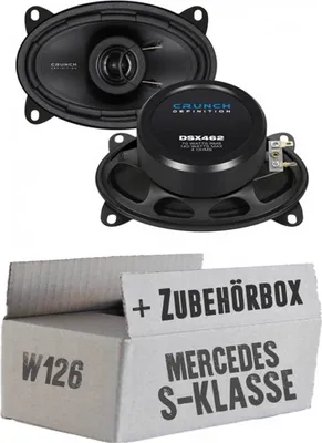 Produktbild von S-Klassse Front Heck - Crunch DSX462 - 4x6 Koax-System - Einbauset passend für Mercedes W126  JUST SOUND best choice for caraudio