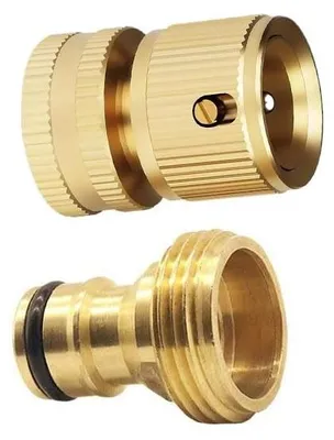 Immagine prodotto di Raccordo rapido per tubo da giardino - Ottone - 3/4 di pollice