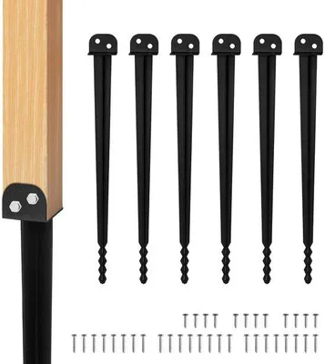 Obrázek produktu pro Šest kusů držáků na sloupky, určených k zasunutí, s délkou 500 mm, robustní upevnění pro hranolové dřevěné sloupy