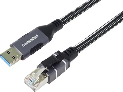 Image de PremiumCord Câble Ethernet USB3.2 -> LAN RJ45 10/100/1000 MBIT 2m