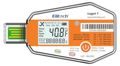 Temperaturdatenlogger LogEt1, 120 Tage, Lichtsensor, USB, 30 Stück