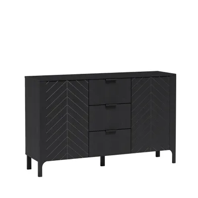 Produktbild von BETTSO Breite Kommode LUMI Schwarz für das Wohnzimmer
