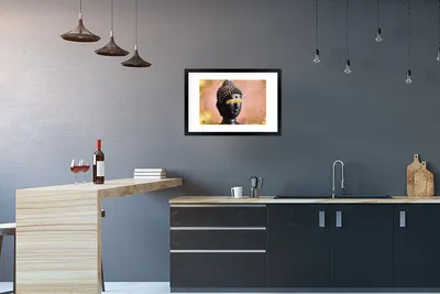Produktbild von MuchoWow® MuchoWow® Gerahmtes Poster Buddha - Schwarz - Rosa 60x40 cm - Poster mit zchwarzem Bilderrahmen - Schlafzimmer - Plakat in Rahmen - Drucken