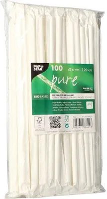 Immagine prodotto di PAPSTAR 88629 PAPSTAR cannuccia di carta "pura", 200 mm, bianco