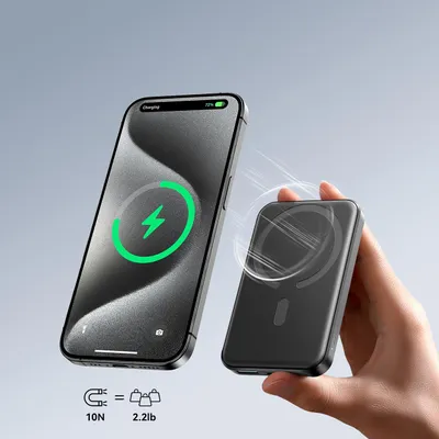 Produktbild von JOYROOM JR-W020 Mini, 5000 mAh, Lithium-Ion (Li-Ion), Quick Charge 2.0, Kabelloses Aufladen, 20 W, Schwarz