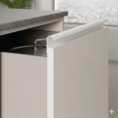 Image de Poignée de meuble profil en aluminium Entraxe 697x2188x49mm Blanc Mat Lot de 25