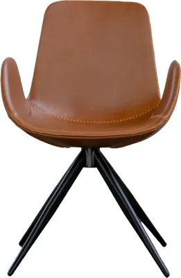 Produktbild von KAWOLA Stuhl QUEN Esszimmerstuhl Besprechungsstuhl Drehstuhl Kunstleder braun