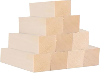 Produktbild von Lindenholz Blöcke 10 Stück, 3.8 x 3.8 x 15 cm, Unbehandeltes Holz, für Holzschnitzerei