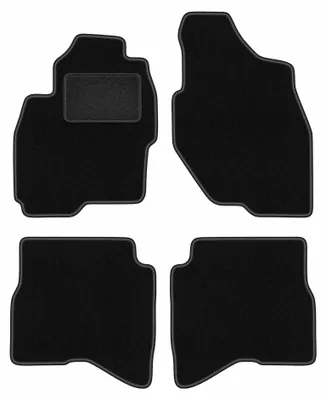 Obrázok produktu pre Velúrové autokoberce pre: Mitsubishi Pajero Pinin 1999-2006 (SUV) – sada 4 ks, čierne, na mieru – Wielganizator LUX