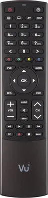 A remote control for a VU+ receiver.