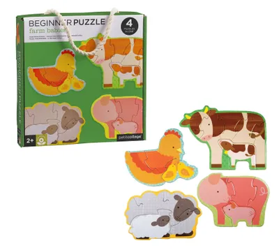 Produktbild von Petit Collage Bauernhof Babytier Puzzle - Lernspielzeug aus Karton