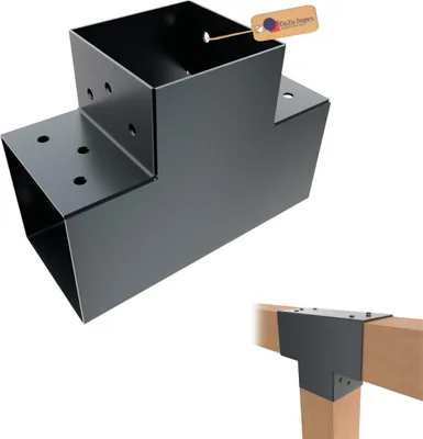 Produktbild von GeZu Impex Pfostenecke 3 Balken T-Model 121 x 121 mm Anthrazit Pulverbeschichtet