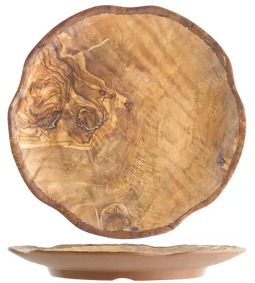 Produktbild von H&h runder Melaminteller mit Holzdekor cm30,5