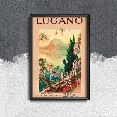 Produktbild von Poster - Canvas - Leinwand - 29,7 cm x 42 cm - Lugano Schweiz