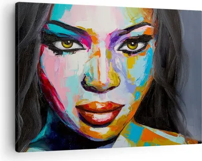 Produktbild von Bild auf Leinwand - Leinwandbild - Mädchen Gesicht - 70x50cm - Wand Bild - Wanddeko - Wandbilder - Leinwanddruck - Bilder - Kunstdruck - Wanddekoration - Leinwand bilder - Wandkunst - AA70x50-3447
