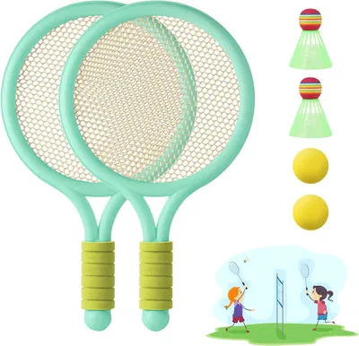 Produktbild von Kinder-Badminton- und Tennisset, 6-teilig