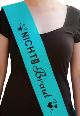 Produktbild von Oblique Unique Schärpe Nicht die Braut JGA Junggesellinnenabschied Hen Party türkis