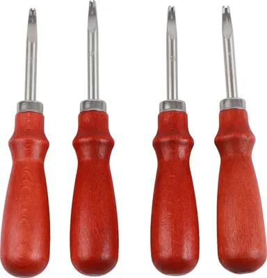 Produktbild von 4-teiliges professionelles Trimm-Set aus Leder mit Holzgriff für DIY-Bastelarbeiten und das Schneiden von Leder