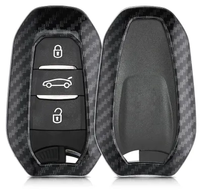 Produktbild von kwmobile Autoschlüssel Hülle kompatibel mit Peugeot Citroen 3-Tasten Smartkey Autoschlüssel (nur Keyless Go) - Hardcover Schutzhülle Schlüsselhülle