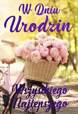 Produktbild von Karnet urodzinowy damski z rowerem i życzeniami