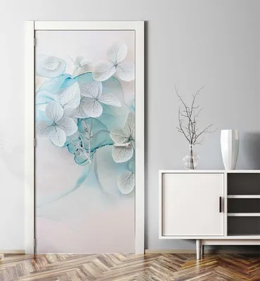 Produktbild von Türtapete Türposter Türfolie selbstklebend Blühende Blumen seitlich