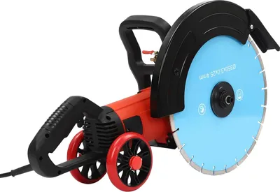 Produktbild von Elektrischer Mauernutfräser - Wandschlitzer Betonsäge - Leistung 3500 W - Schnitttiefe 135 mm - Sägeblatt 350 mm - Drehzahl 3600 U/min - 220 V EU-Stecker - Blau