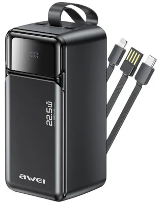 Productafbeelding van Powerbank Awei PA-107, 50000mAh, 22,5W PD, 3xUSB, zwart