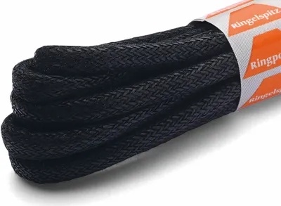 Produktbild von RINGELSPITZ - Rund Dick Gewachst Schnürsenkel – Robust und Wasserabweisend - 75 cm, schwarz