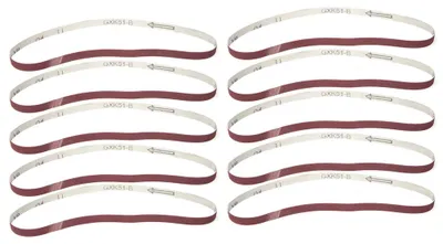 Image de 10 bandes de ponçage, oxyde d'aluminium, papier abrasif, bande de ponçage, 533 x 9 mm (grain 600)