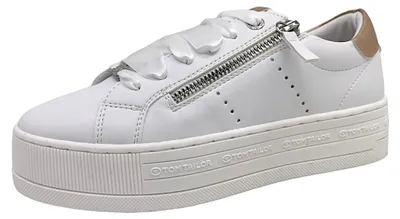 Image de Chaussures pour femmes Tom Tailor, lacets, blanc, style décontracté
