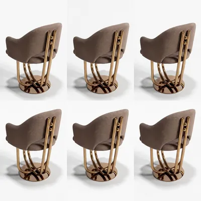 Zdjęcie produktu dla 6 krzeseł, kolor brązowy, nowoczesny styl, elegancki design, prosta forma, wygodne