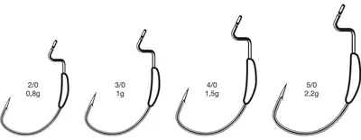 Produktbild von VMC 7316LD Leaded Texan Hook - 5 Offsethaken, Größe/Gewicht:Gr. 2/0 / 0.8g