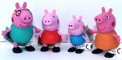 Produktbild von Comansi Spielset 4 Figuren Peppa Papa Mama George Pig ca. 5 - 7 cm