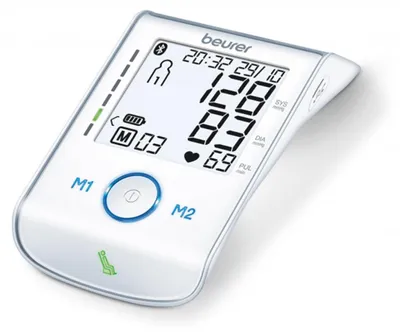 Imagen del producto de Tensiómetro de brazo Beurer, 2 x 60 memorias, pantalla LCD, color blanco. Modelo BM 85
