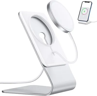 Image de Support en aluminium compatible avec le chargeur Apple MagSafe (chargeur non inclus)