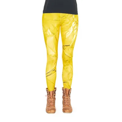Productafbeelding van cosey - bedrukte, kleurrijke leggings (one size) - design: bladgoud