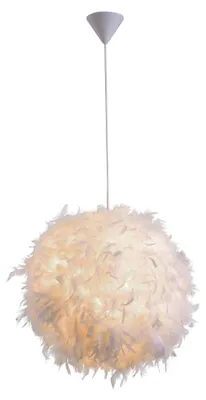 Produktbild von Pendelleuchte Federkugel 20402 Ø40CM 1 flammig, E27 Entenfeder WEISS