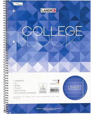 Image de LANDR Collegeblock "college" DIN A4, ligné, 80 feuilles